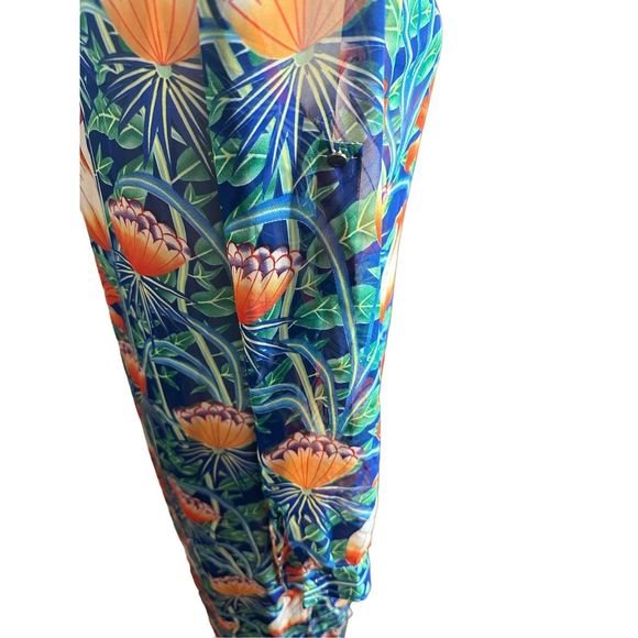 Grifflin Paris Tropical Floral Blue Long Bathing Suit Cover Up Size Small Women' - Picture 3 of 6